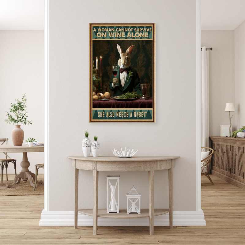 " She Also Needs A Rabbit ", 14" H x 11" W x 1.25" D