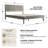 Queen Size Platform Bed Frame with Headboard & Footboard, Central Metal Legs, 12 Solid Wood Strong Slatted Base, Noise-Free & Anti-Slip, No Box Spring Needed, Weathered Gray Oak Finish-1326399343-1326399346