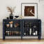 Buffet sculpté avec porte et pieds en bois massif-302515152-331747872