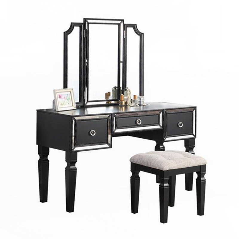 Ensemble de coiffeuse classique, Noir