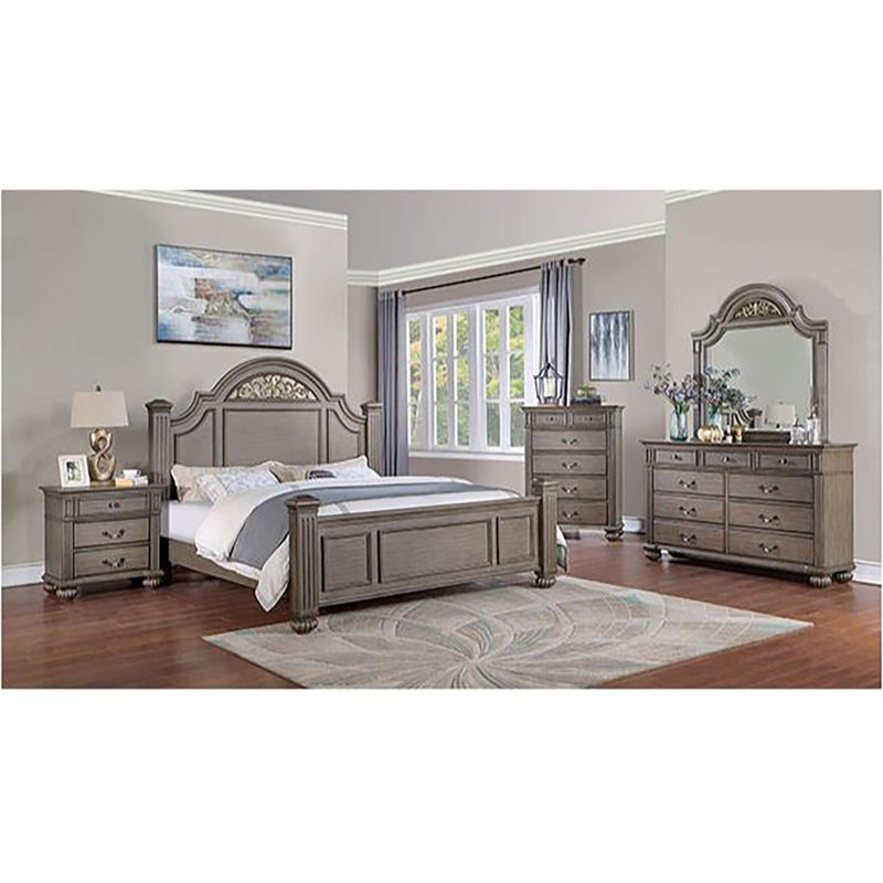 Table de chevet 3 tiroirs Abijah, Beige