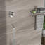 Système de pomme de douche à pluie ronde mural 10 po avec bec de baignoire en cascade - Nickel brossé