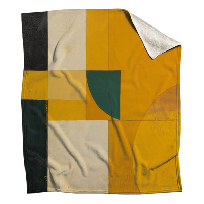 Yellow Geometric Abstract Blankets