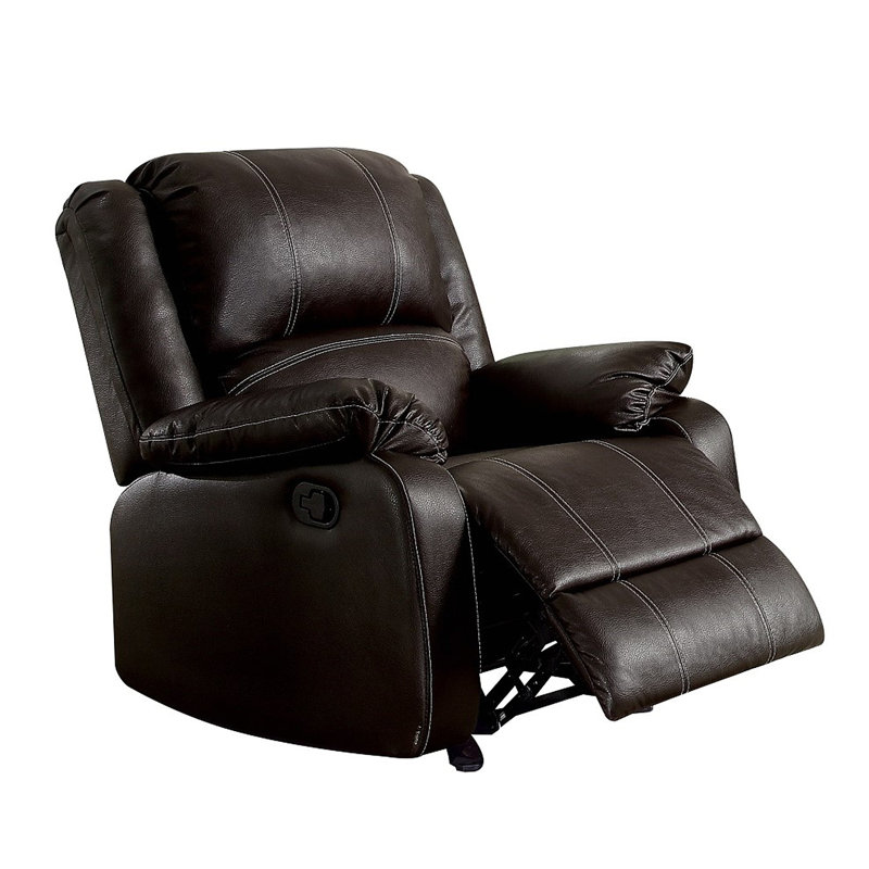 Fauteuil inclinable en cuir synthétique Zuriel, Brun