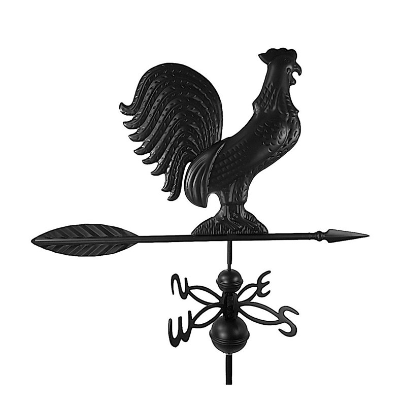 Girouette coq avec toit Bartman, H 29 po x l 14 po x P 25 po, Noir