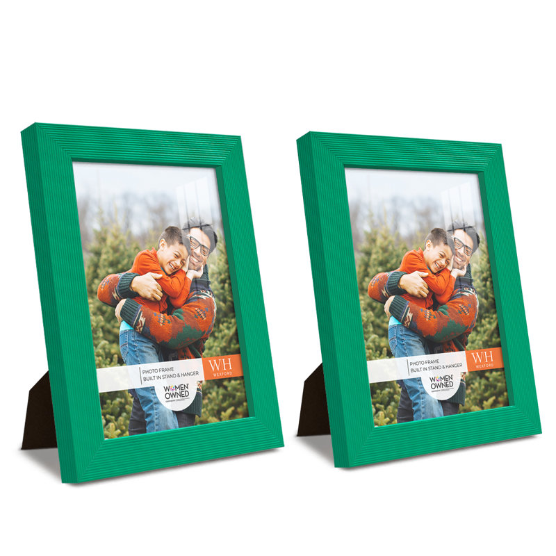 Ensemble de 2 cadres à photo simples en bois 3 po x 5 po noirs, Vert émeraude, 5 po x 7 po