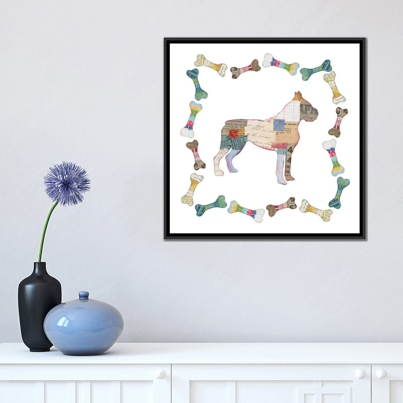 «Good Dog I», impression sur toile tendue, H 18 po x l 18 po x P 1,5 po, Toile avec cadre flottant noir, Pas de tapis