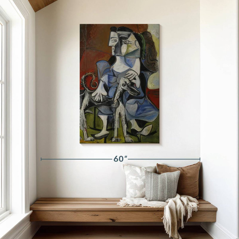 Avery, femme avec chien, H 45 po x l 30 po