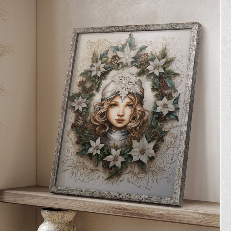 «Christmas Holiday Art DCXCII», reproduction d'art encadrée - bois massif, H 11 po x l 9 po