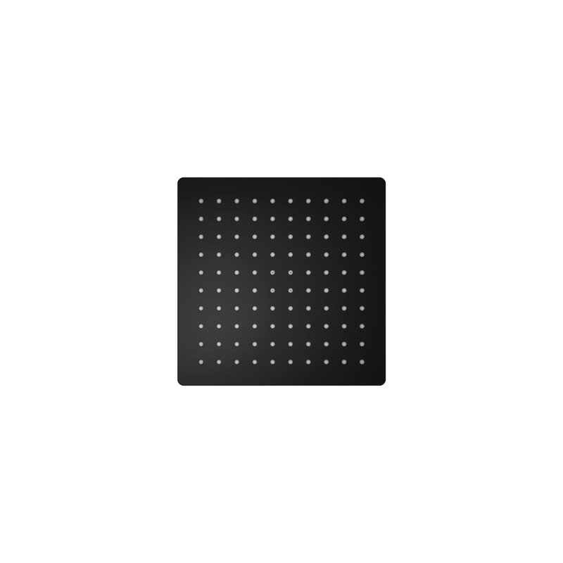 Honesty 8" Single-Function Wall or Ceiling-Mount Square Rainhead, Square Rain Showerhead 2.5 GPM, Black