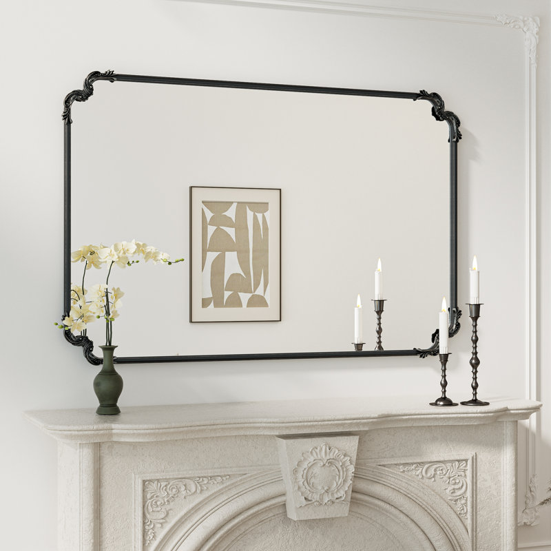 Miroir mural Genan, 55 po x 36 po, Noir antique