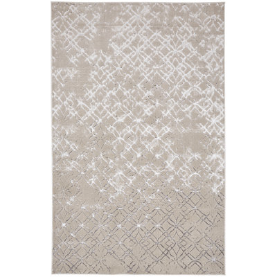 Tapis beige / argent Carlynne