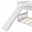 Lit simple superposé au dessus d'un lit simple avec glissade, lit maison avec glissade-1036700805