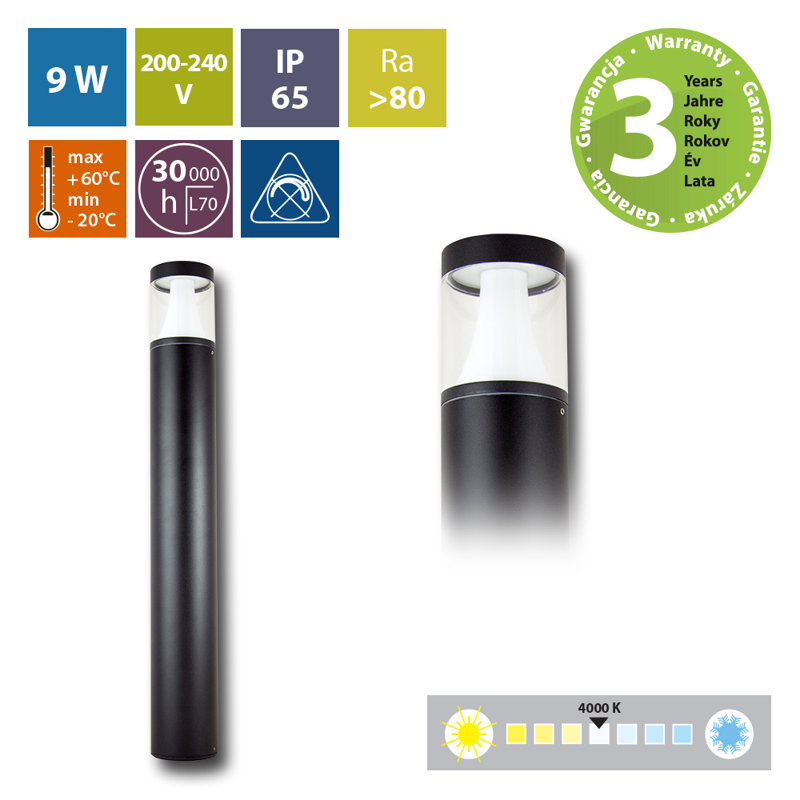 Padulsky Black Integrated LED Aluminium Pathway Light, 4000K