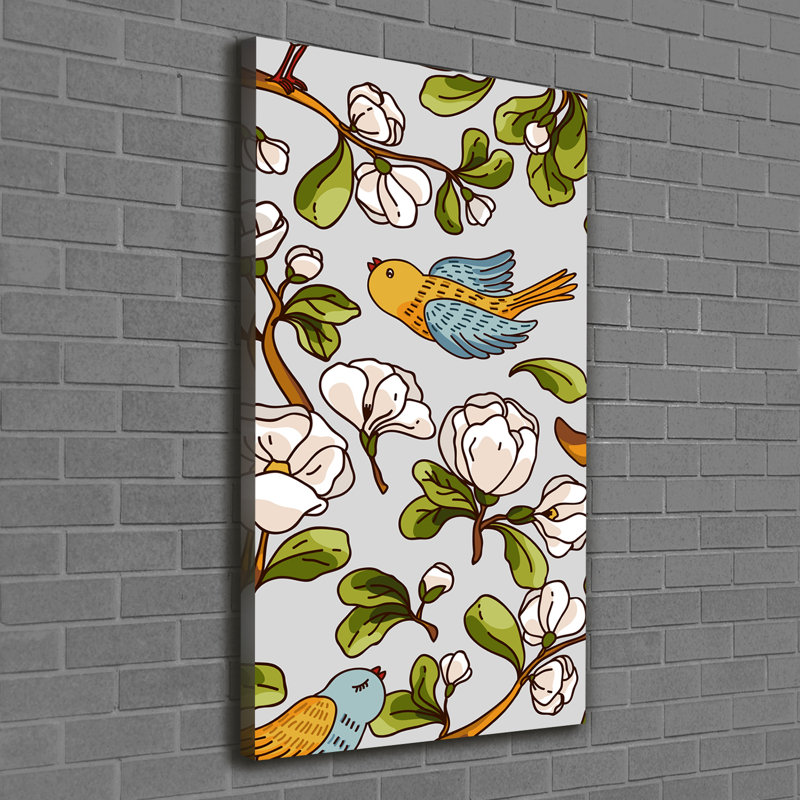 Meigs Birds And Flowers - Wrapped Canvas Print