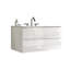 Meuble-lavabo moderne blanc brillant de 36 po - lavabo en céramique et 3 trous de robinet, rangement abondant, tiroirs silencieux pour une idée de décoration avec tiroirs spacieux, look