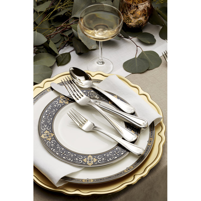 Vintage Jewel 5 Piece 18/10 Stainless Steel Flatware Set, Service for 1, Mirror Polished