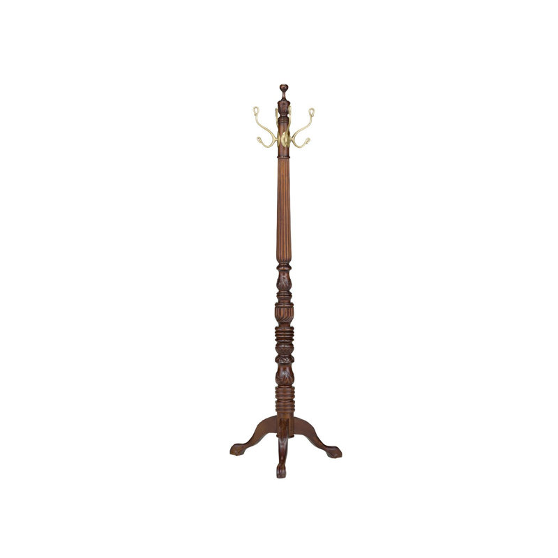 Borup Solid Wood Free Standing Storage 4 - Hook Coat Rack