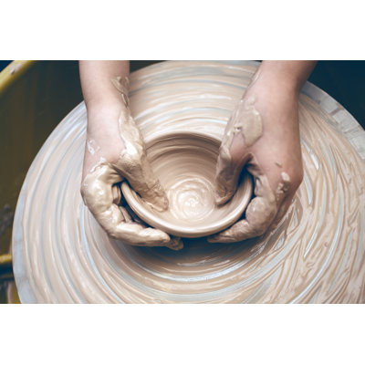 Girl Makes Clay Pot by Azgek - Wrapped Canvas Print