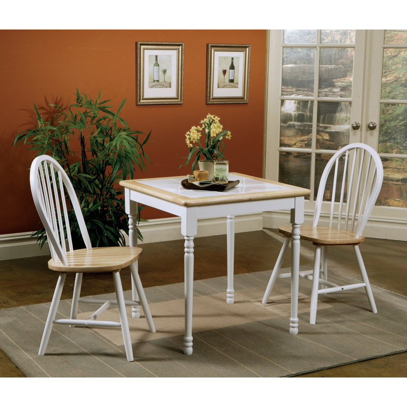 Deidamia Rubberwood Square Solid Wood Top with Solid Wood Base Dining Table