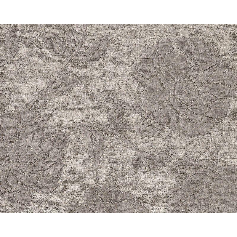 Peony Floral Area Rug in Silver/Gray, Rectangle 2' x 3'