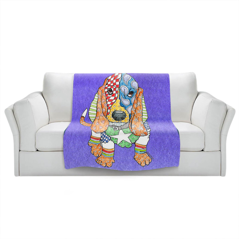 Couverture pour chien Schnauzer, 51 po x 60 po, Indigo, Basset hound