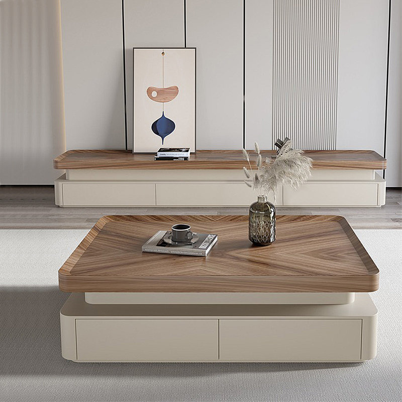 Meuble télé simple de style crème sur pied