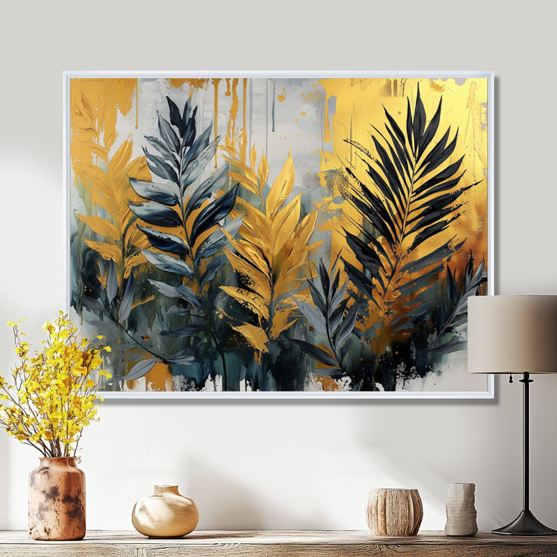 Conoly - Floral Canvas Art Print, H 16 po x l 32 po, Cadre flottant, Blanc