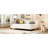 L-Shaped Daybed In Beige With Solid Wood Legs - Twin Sized Stylish-1088647781-1088647803