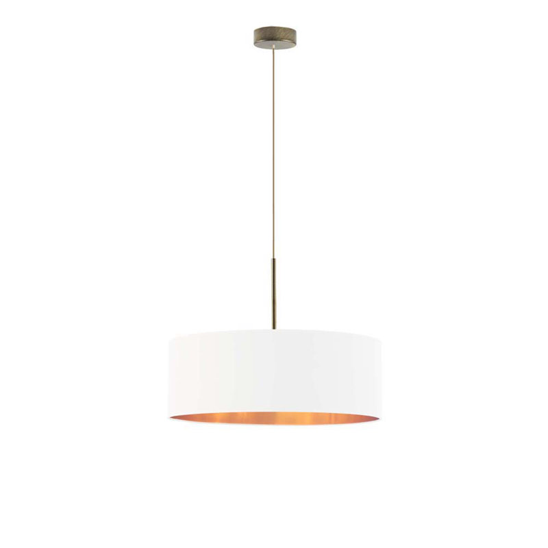 Sundberg 3 - Light Drum Pendant, White, Gold, 120cm H x 50cm W x 50cm D