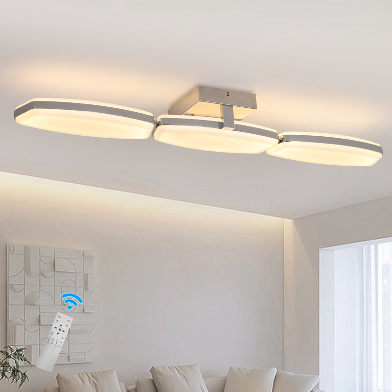 3-Light 86cm Dimmable LED Flush Mount