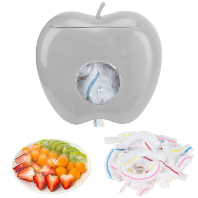 100 Pack Elastic Bowl Covers Reusable Plastic Food Storage Covers with Wall Mounted Dustproof Storage Box