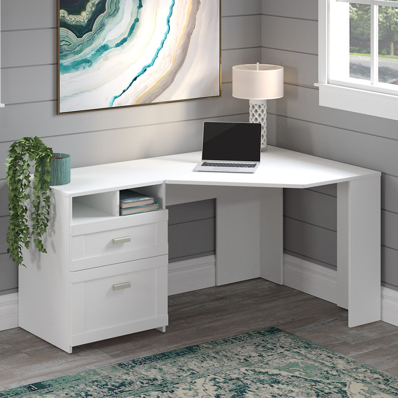 Katia L-Shaped Writing Desk, Pure White