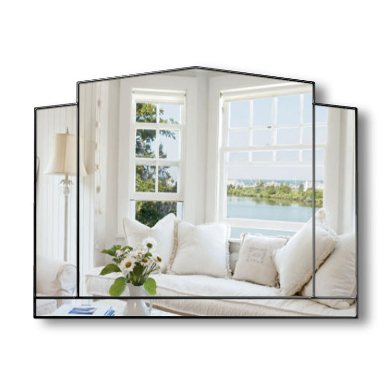Jaliyah Flat Wall Mirror, Black
