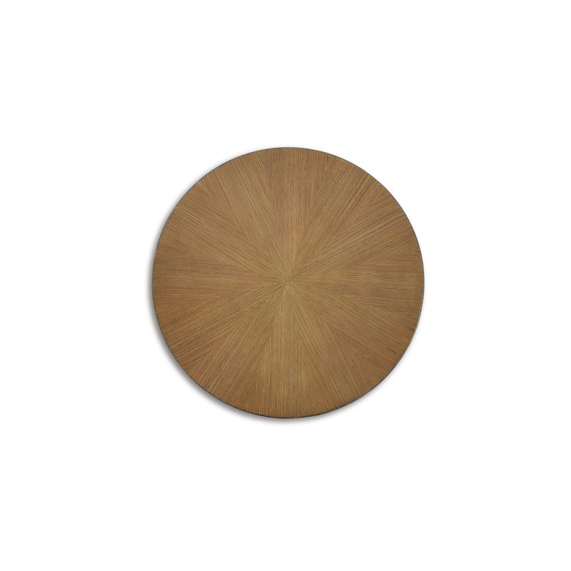 Round Black and Brown Wood Metal End Table with Storage
