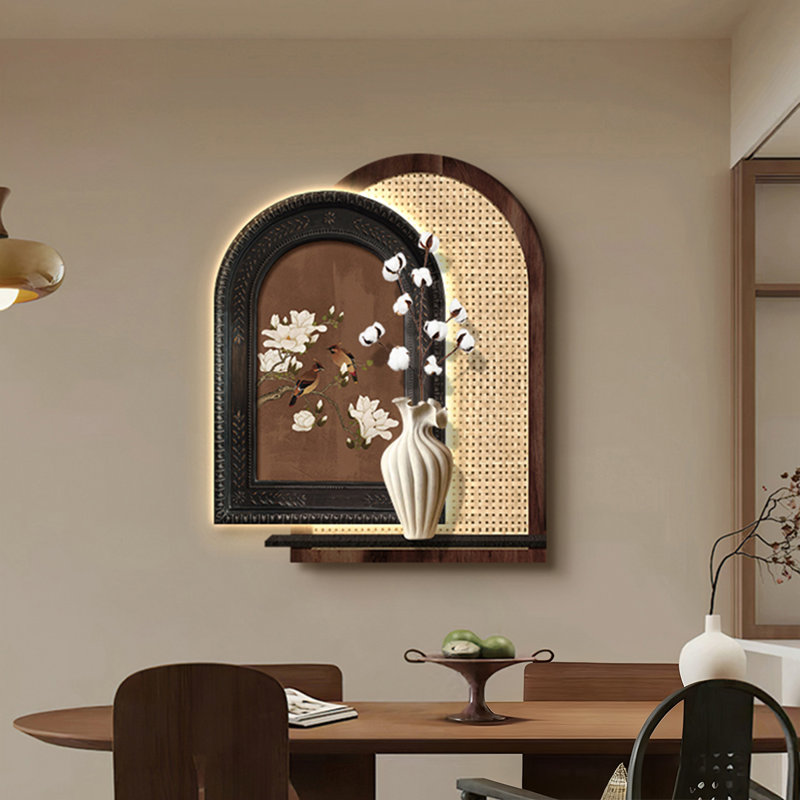 Art mural noir et brun en grès, H 39,37 po x l 31,5 po