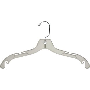 Hanger Central Recycled Black Heavy Duty Plastic Pants & Skirt Bottom  Hangers with Padded Pinch Clips and Polished Metal Swivel Hooks, 14 Inch,  50 Pack 