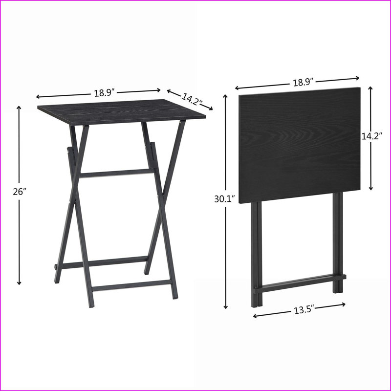 Table d'appoint 2 pièces pour économiser de l'espace, table d'appoint portative sans assemblage pour petits espaces