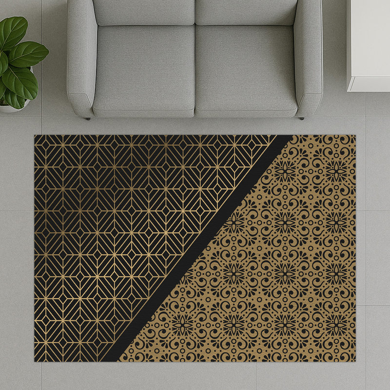 Geometric Area Rug, Runner 70 x 140 cm