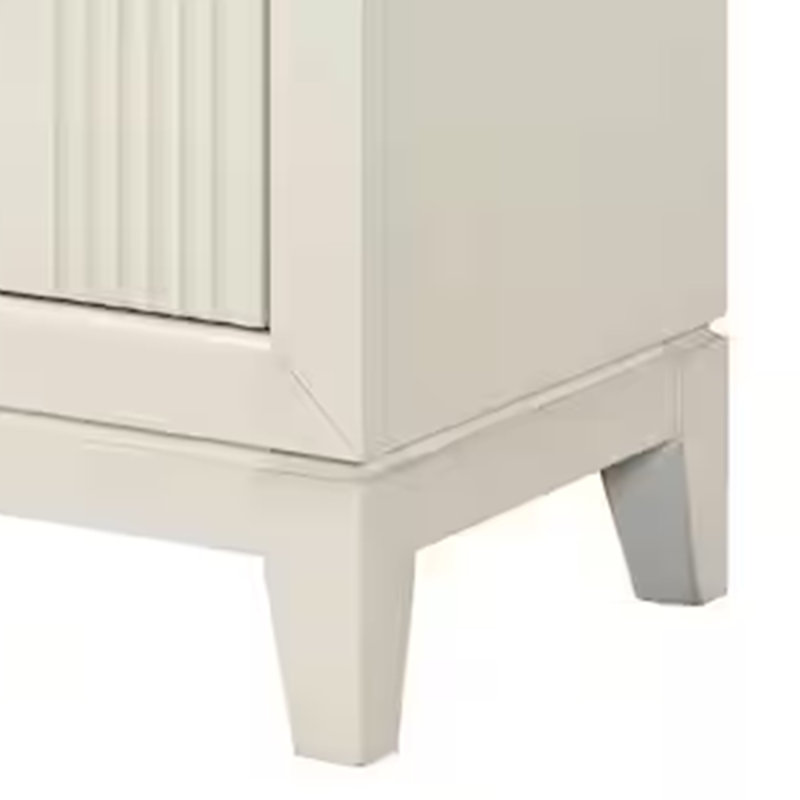 Toi Nightstand, 2 Drawers, Antique White Finished Solid Wood, 27 Inch