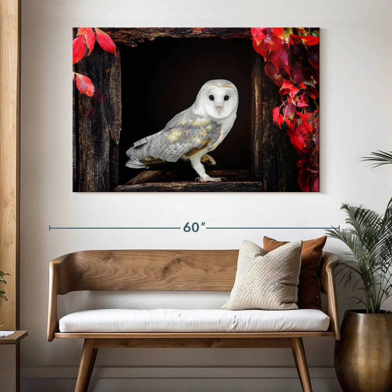 Autumn Barn Owl, 34" H x 51" W