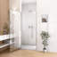 Porte de douche semi-pivotante l 32 po x L 72 po, réglage de la largeur de 1 po, système de centrage automatique en verre trempé réversible de 6 mm à gauche / droite, clignotant magnétique pour fermeture en douceur-129379730