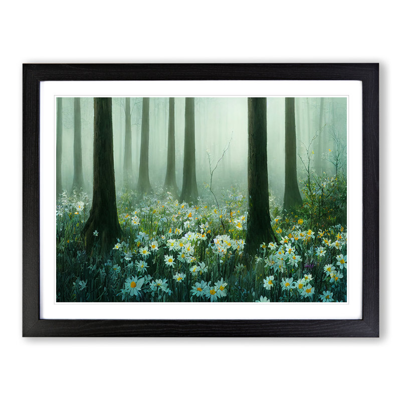 Adorable Spring Forest - Single Picture Frame Print, Black Framed, 34cm H x 46cm W x 2cm D
