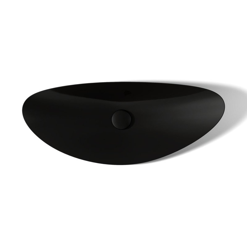 Veil® Trough Fireclay Specialty Vessel Bathroom Sink, Black Black™