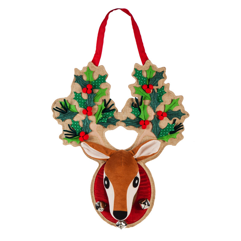 Décoration porte-renne holly antlers