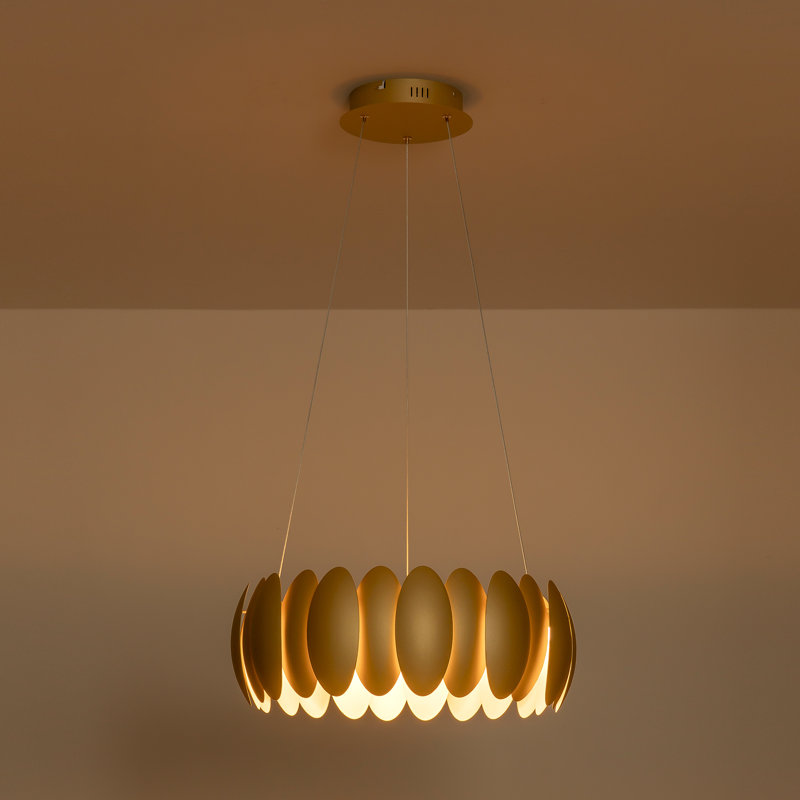 Lustre à DEL à intensité variable de 20 po Pablo, Doré