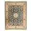 Hand Knotted Wool Oriental Area Rug in Green And Ivory