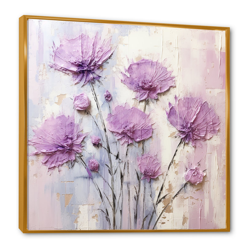 Beige marguerite beauté - marguerites, art mural, H 36 po x l 36 po, Or