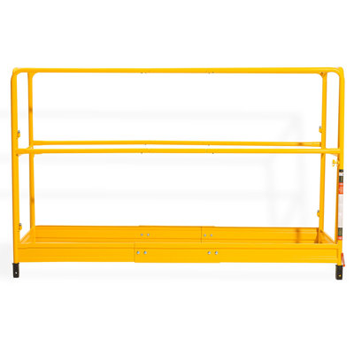6ft Scaffolding Safety Guardrail, 55.4lb Load Capacity, Solid Carbon Steel, 1-Piece Set, Scaffold Guard Rail, Yellow, Rustproof Folding Door Design