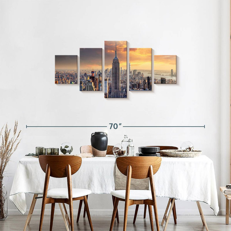 Ensemble de 5 toiles Skyline Tower, H 24 po x l 55 po x P 1,25 po